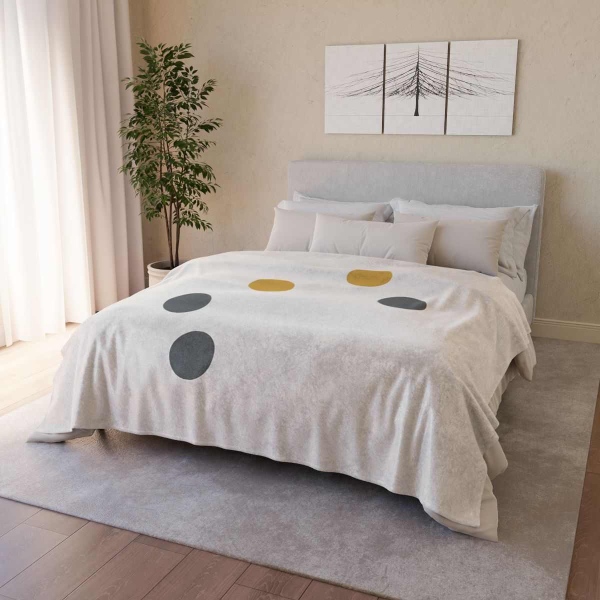 Asymmetric Dot Cluster decorative home blankets