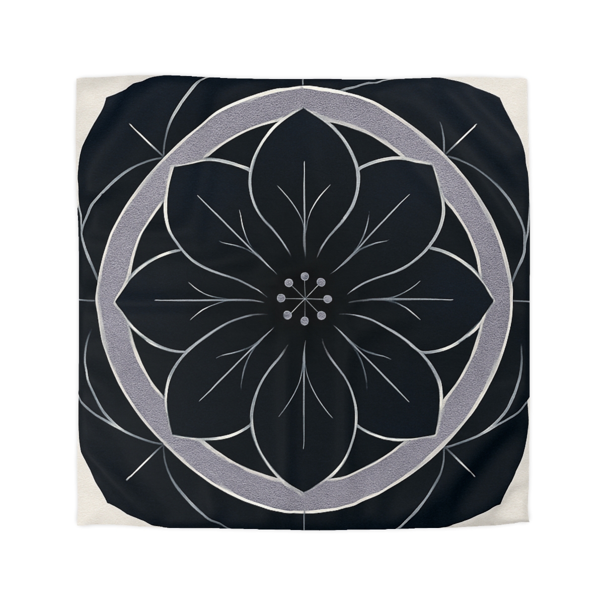 Petal Orbit Rosette designer printed duvets