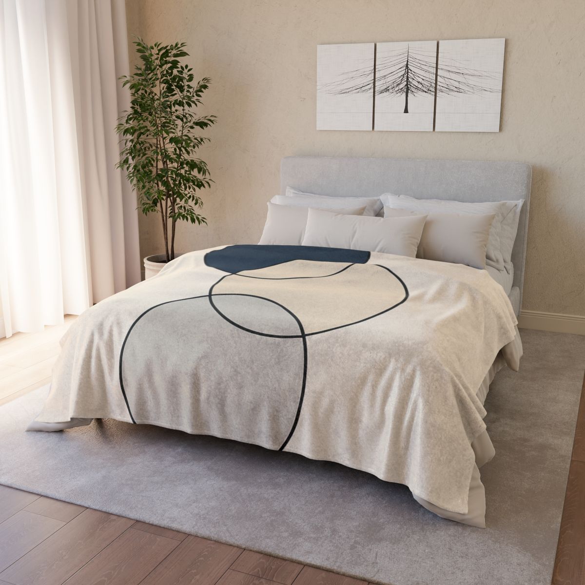 Staggered Trio Of Circles designer printed blankets