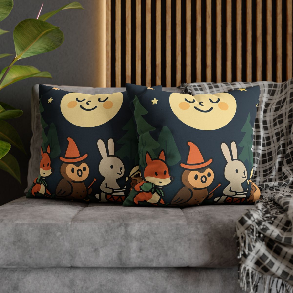 Moonlight Forest Parade trendy patterned pillow cases