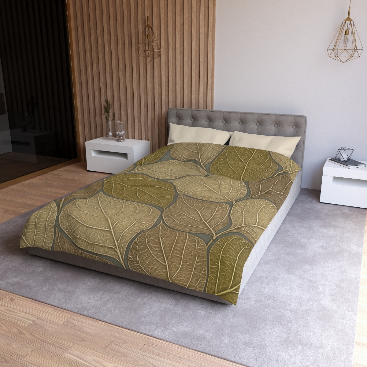 Leaf Skeleton Mosaic designer printed duvets