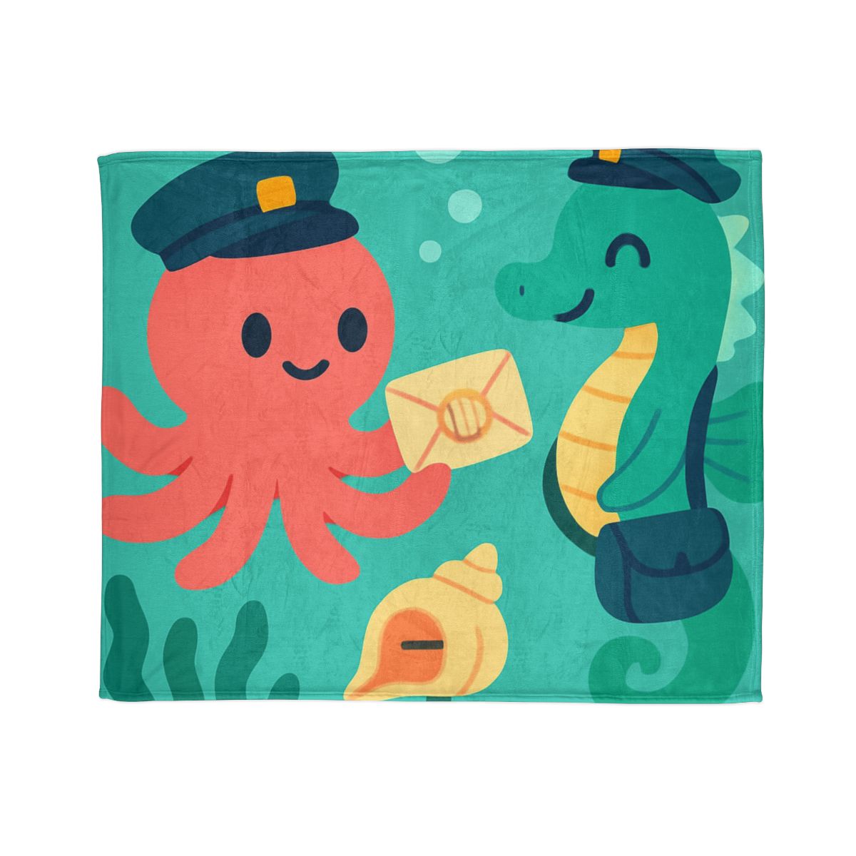 Glow Reef Post Office For Seahorse Mail trendy patterned blankets