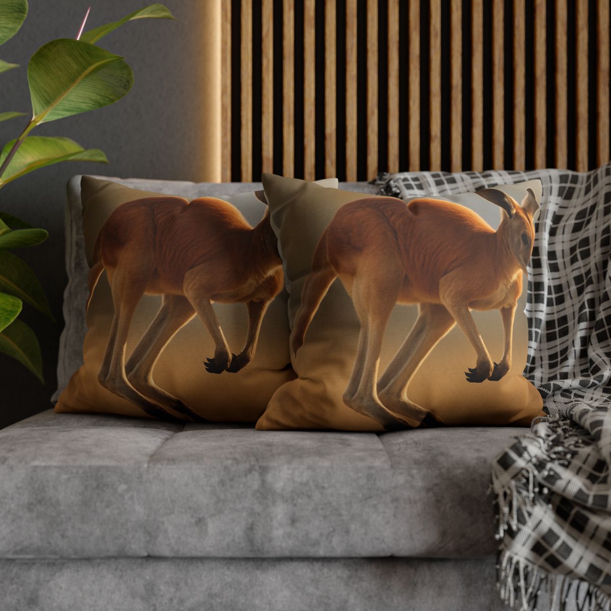 Ember Hop Red Kangaroo trendy patterned pillow cases