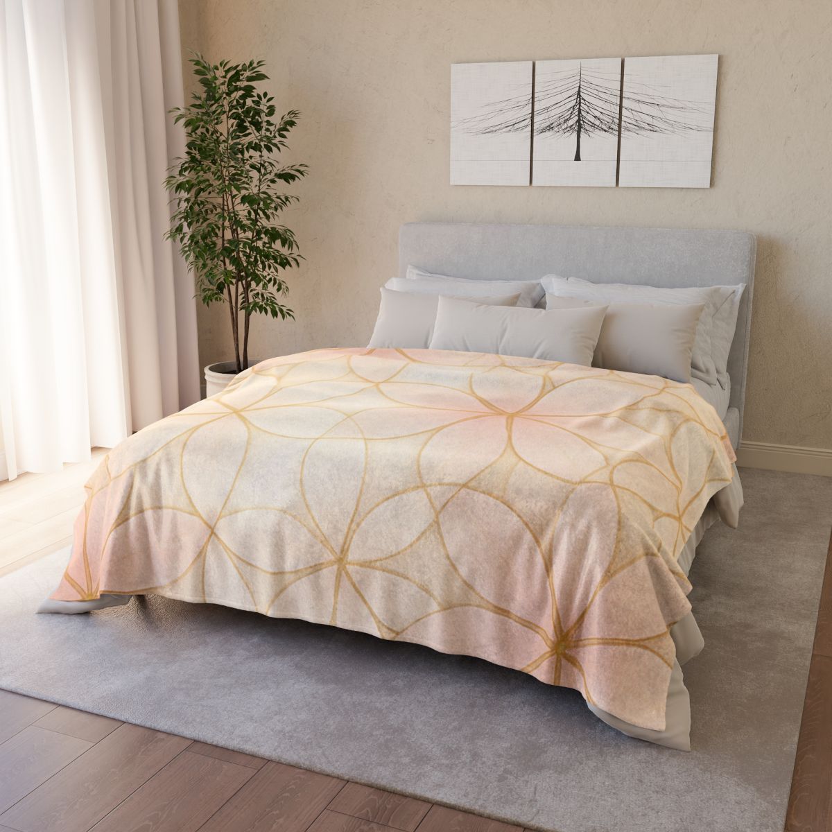 Petal Prism Lattice designer printed blankets