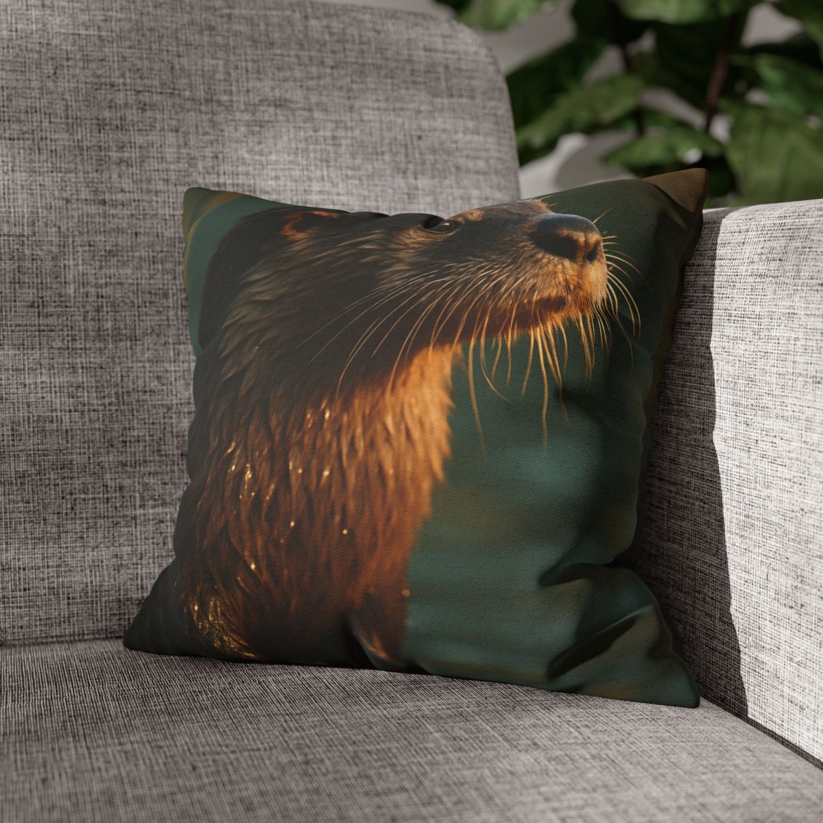 Glinting Stream River Otter soft cotton pillow cases
