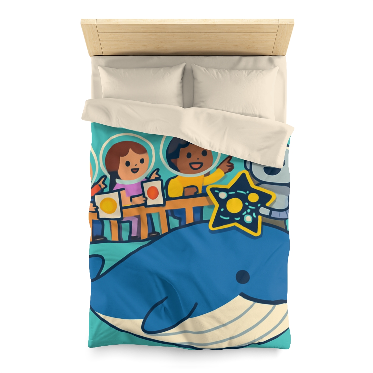Comet Classroom In The Sky Whale custom duvets