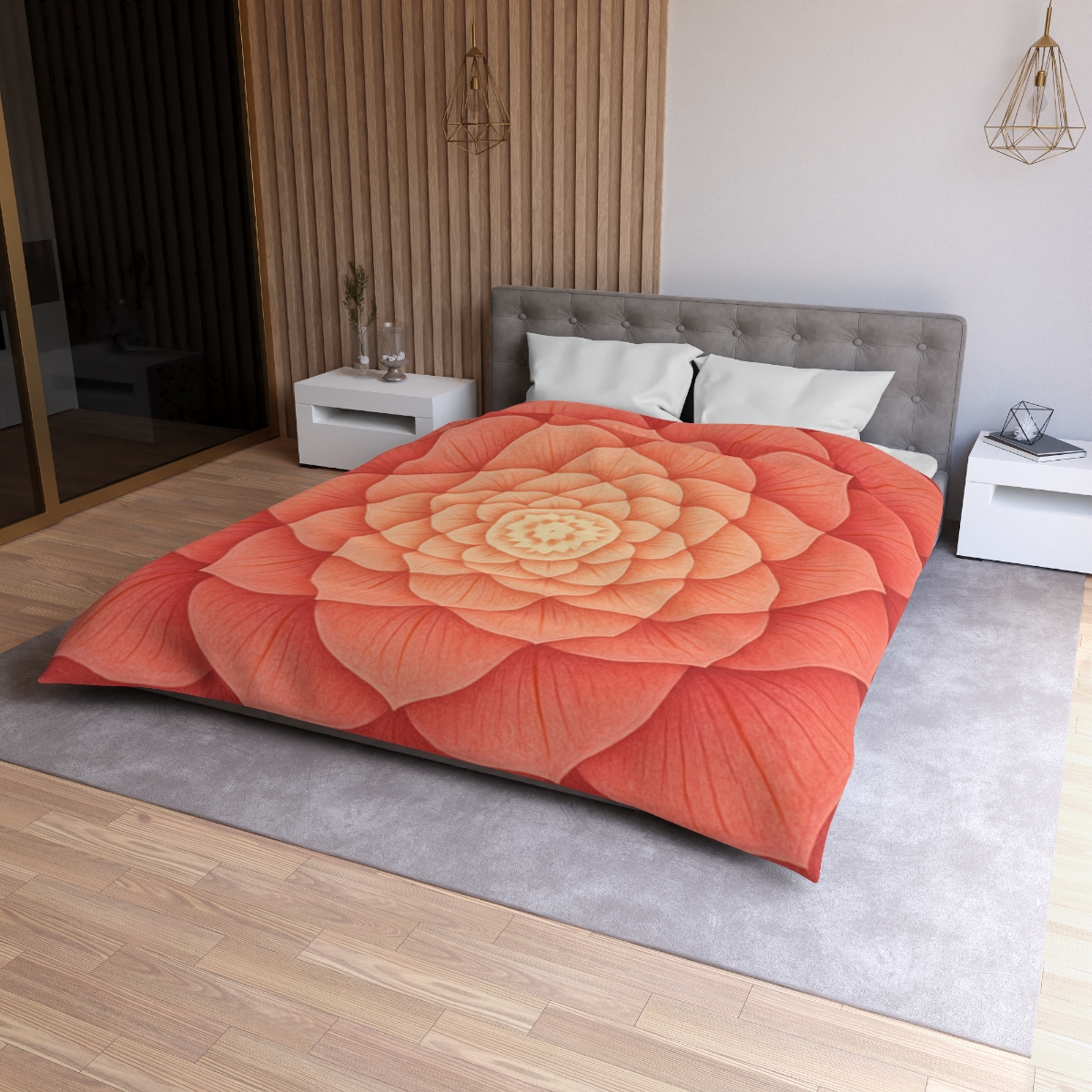Petal Spiral Mandala designer printed duvets