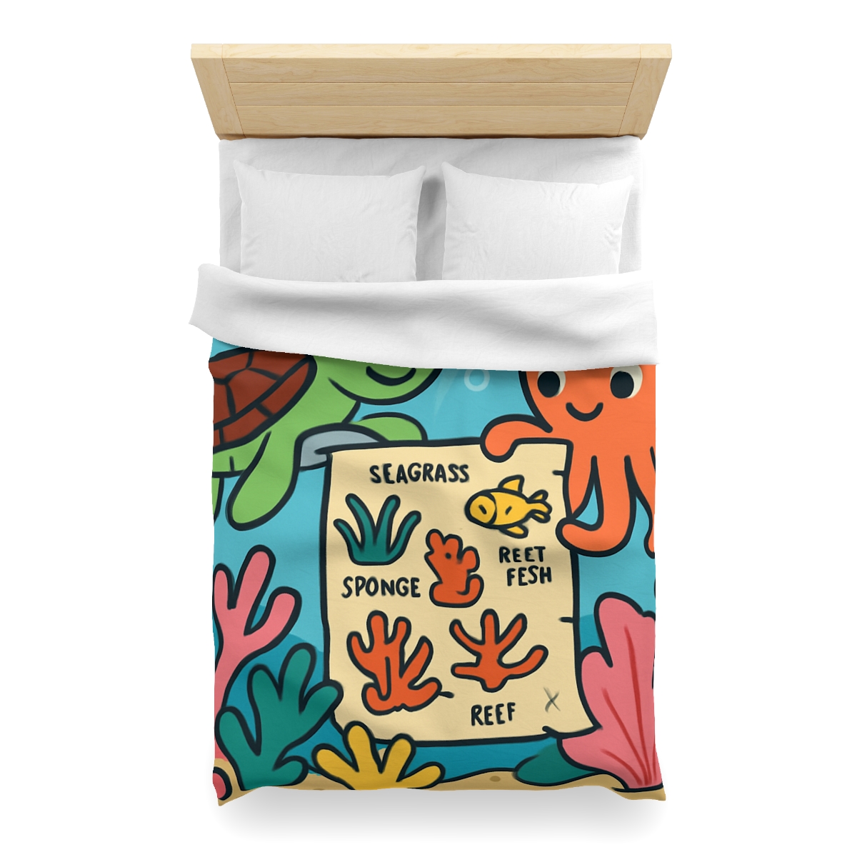 Coral Reef Map Makers personalized bedding duvets