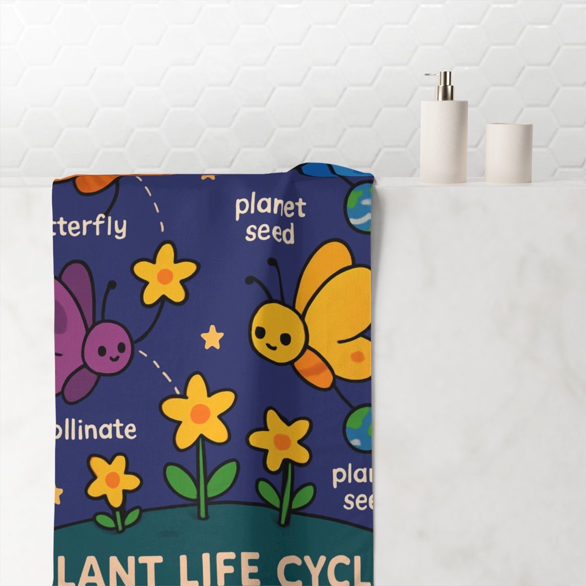 Galaxy Garden Butterflies trendy hand towels