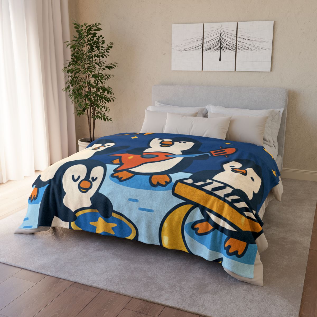 Starlight Symphony Penguin Band warm winter blankets