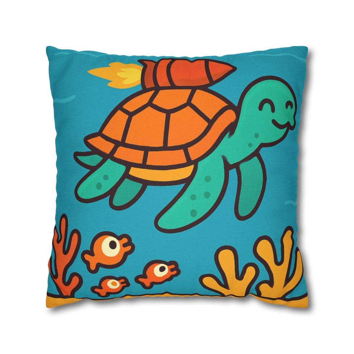 Rocket Powered Turtle Reef trendy patterned pillow cases