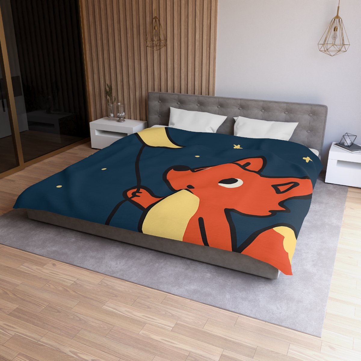 Stargazing Fox And Moon Kite trendy bedroom duvets
