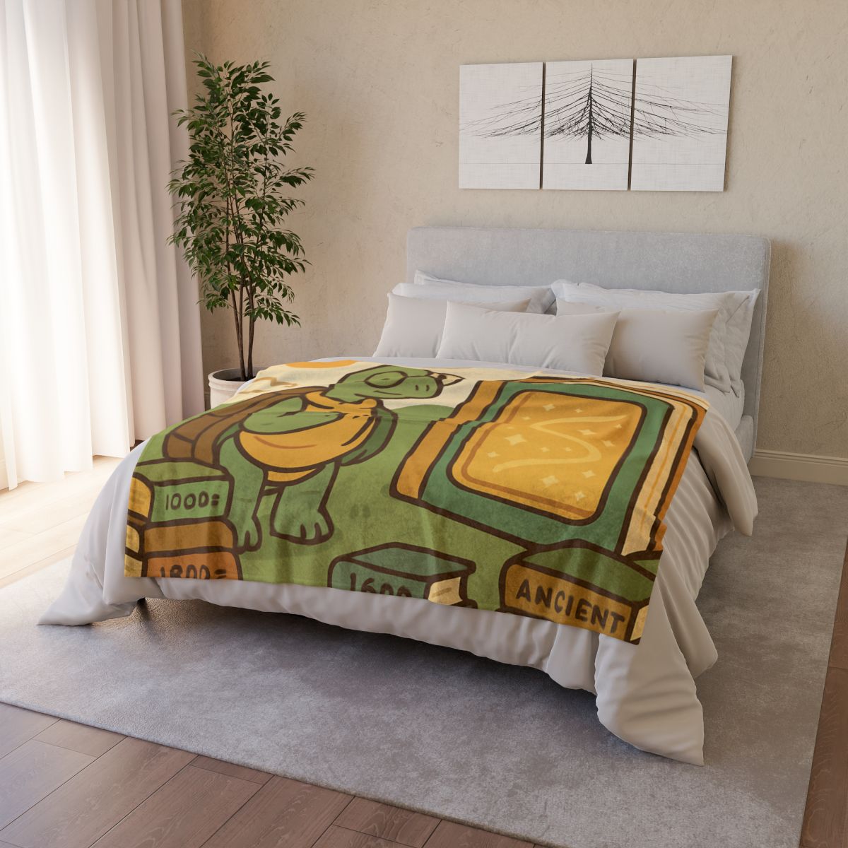 Time Traveling Tortoise Library designer printed blankets