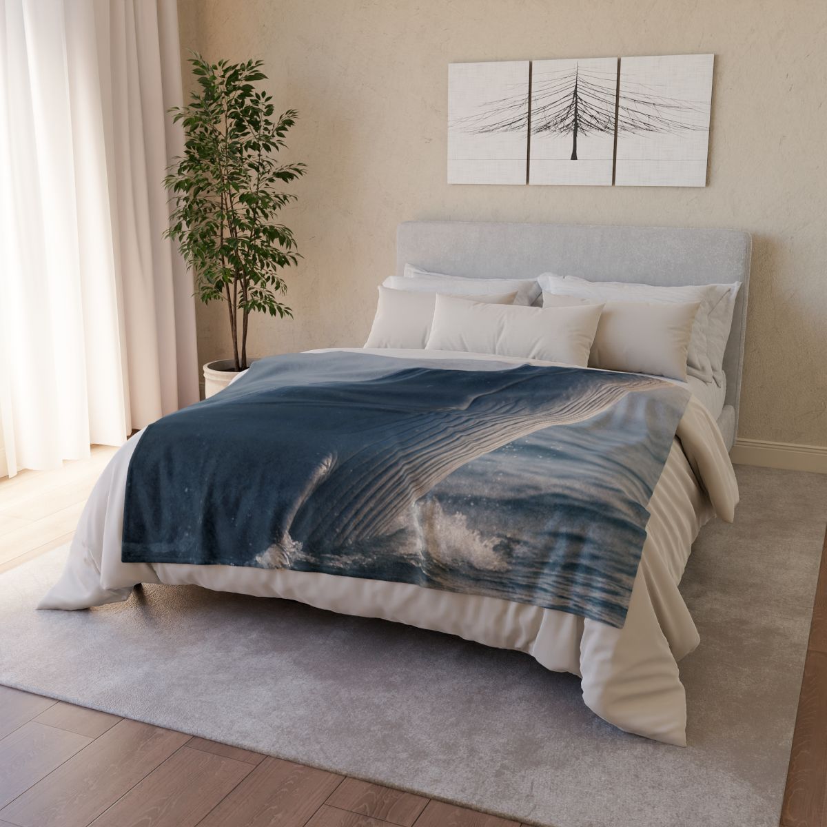 Ocean Song Blue Whale trendy patterned blankets