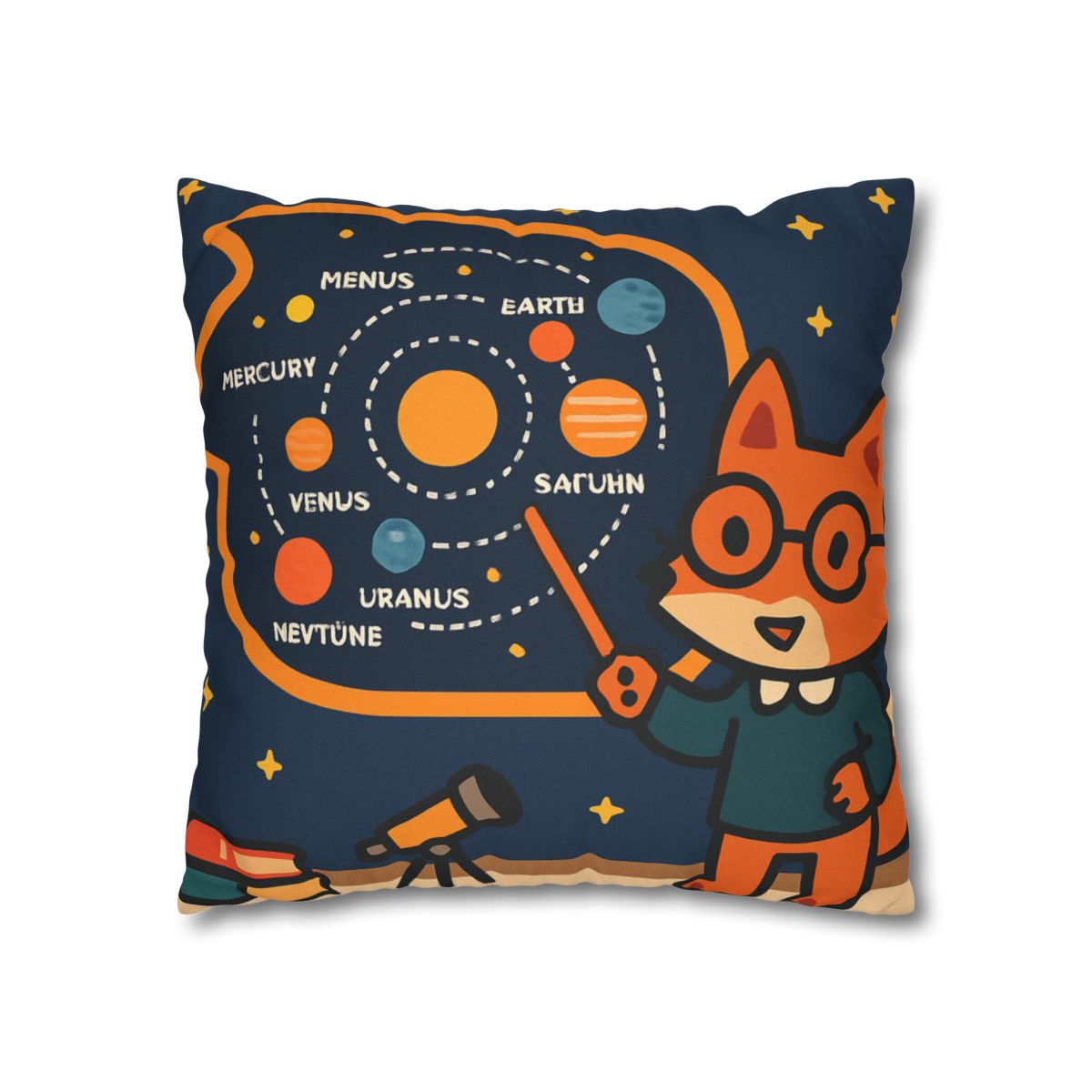 Comet Classroom With Star Map Fox trendy patterned pillow cases