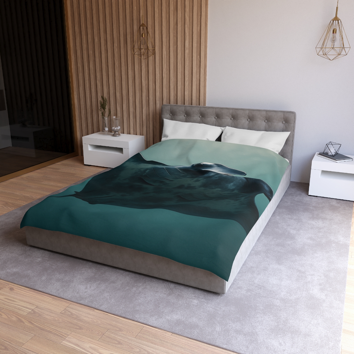 Nebula Glide Giant Manta Ray stylish duvet covers