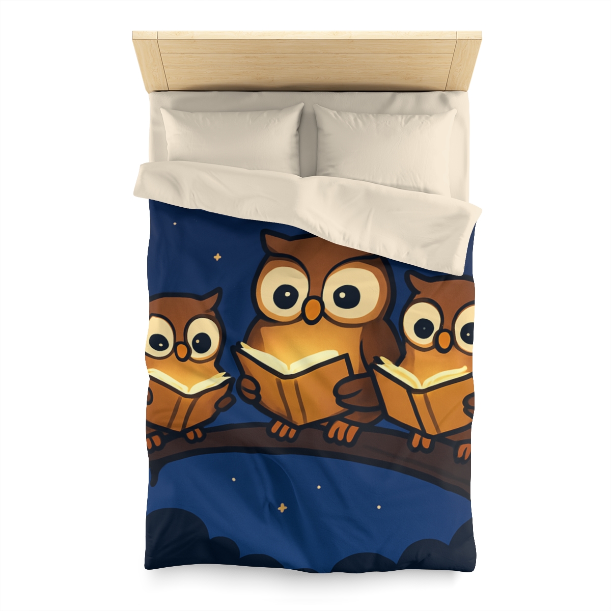 Moonlight Library Of Owls personalized bedding duvets
