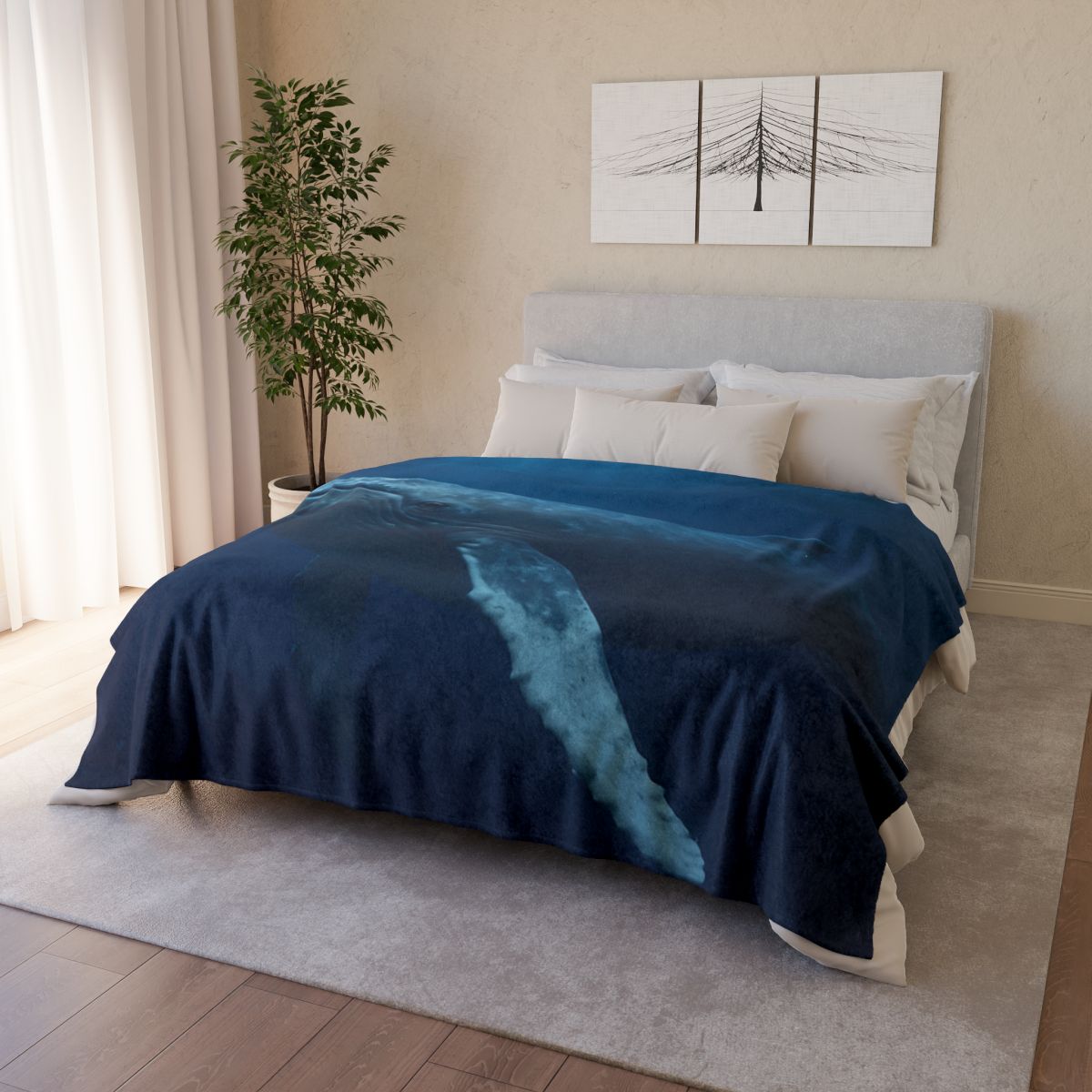 Deep Chorus Humpback Whale personalized cozy blankets