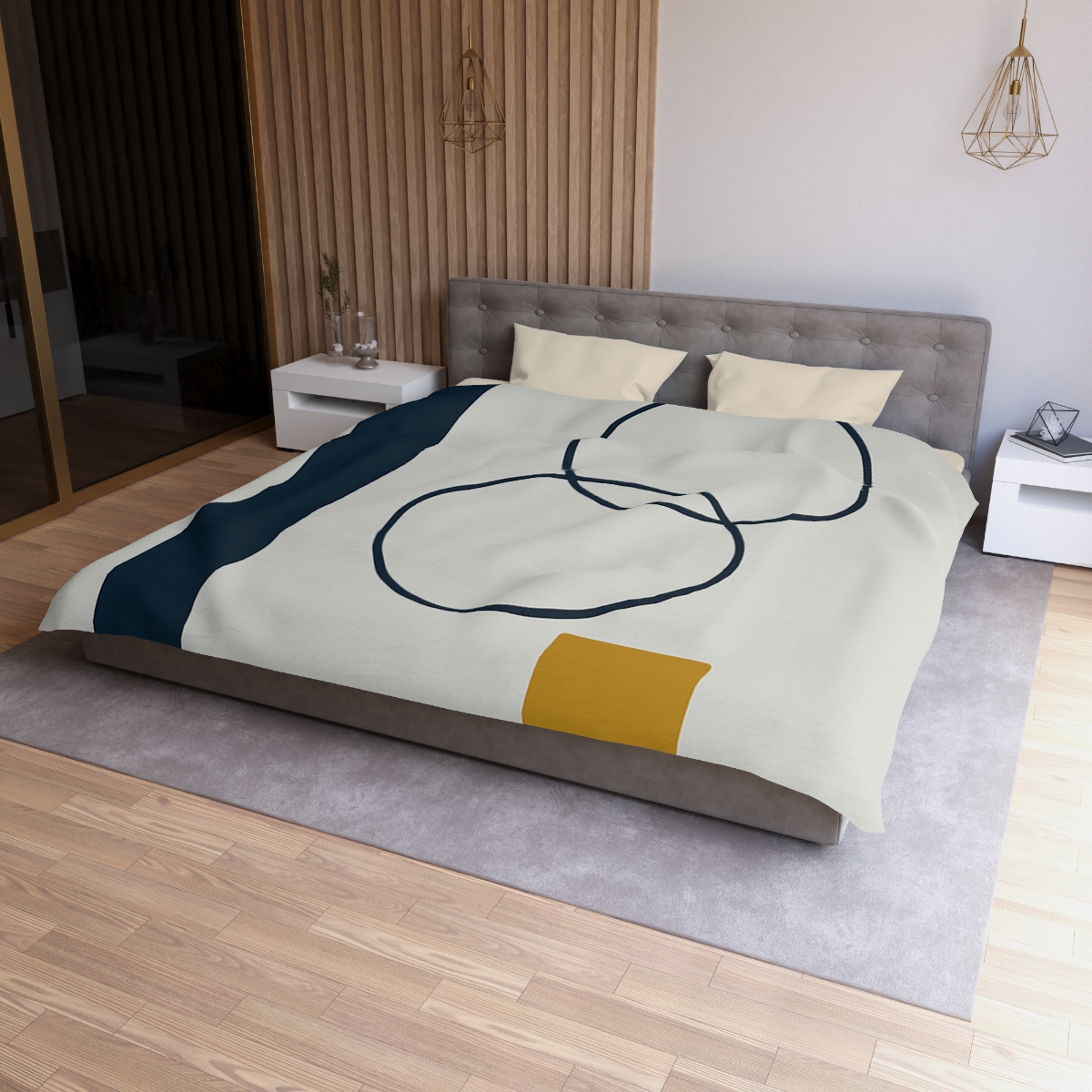 Staggered Rings With Anchored Column soft comforter duvets