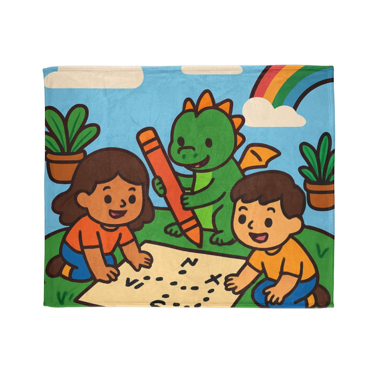 Sky Garden Map Makers With A Baby Dragon trendy patterned blankets