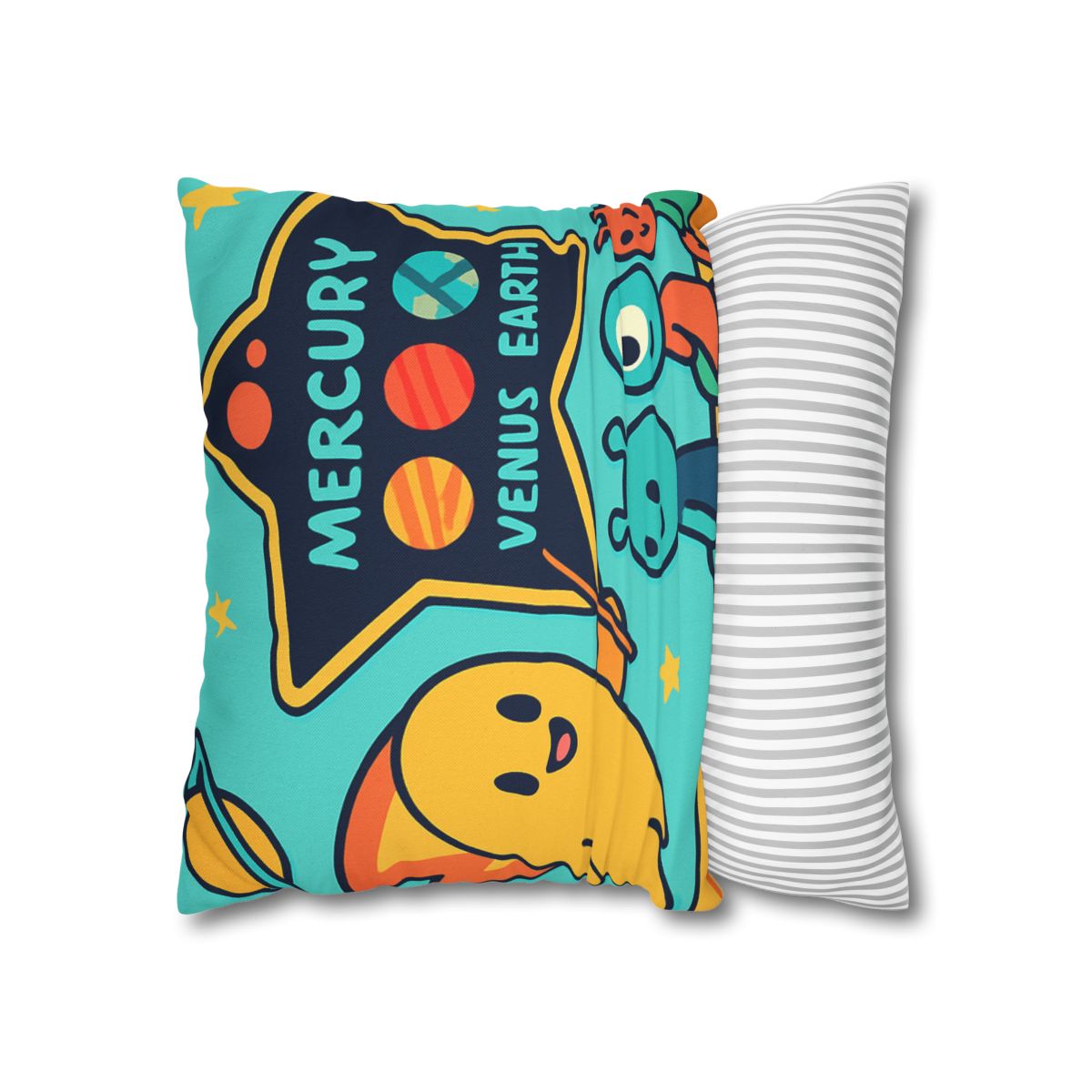 Comet Classroom On A Floating Asteroid designer print pillow cases
