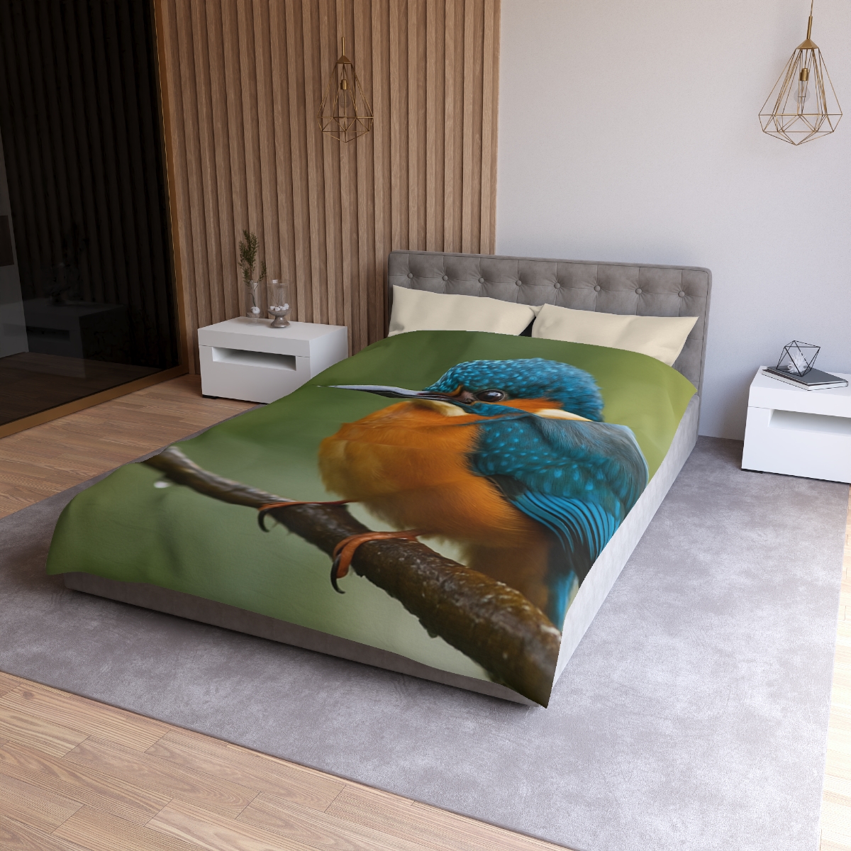 Aqua Bolt Kingfisher unique patterned duvets