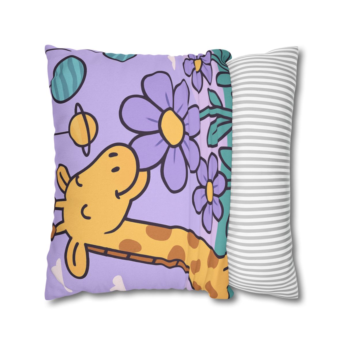 Galaxy Garden Giraffe trendy patterned pillow cases