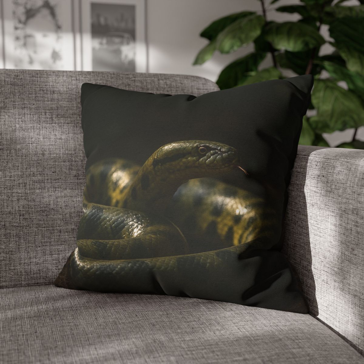 Shadow Ribbon Green Anaconda custom pillow cases