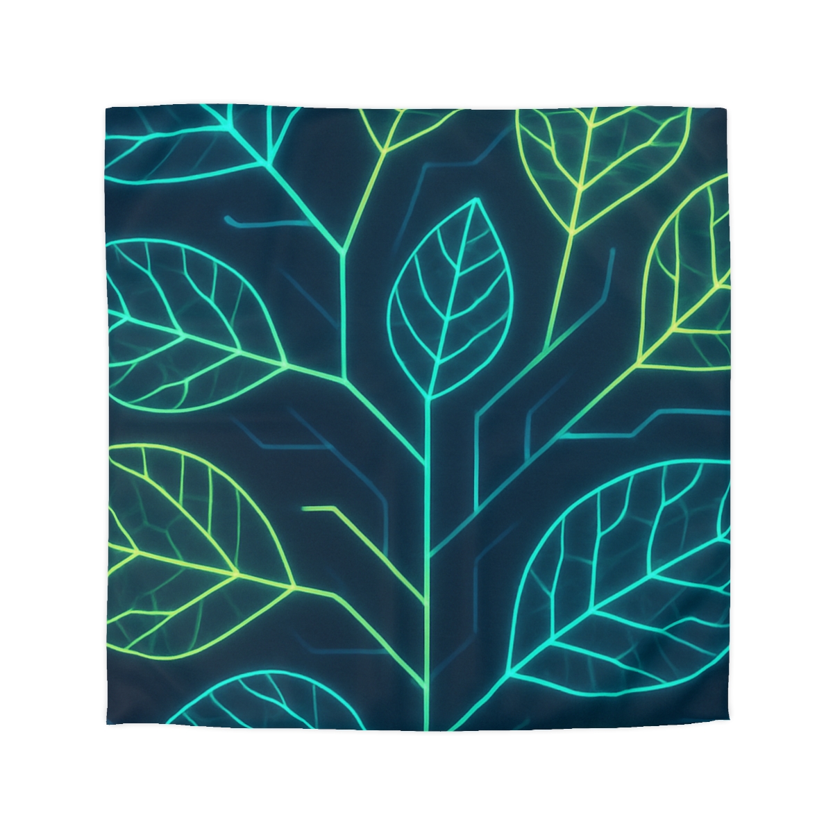 Leaf Vein Circuit Flow custom duvets