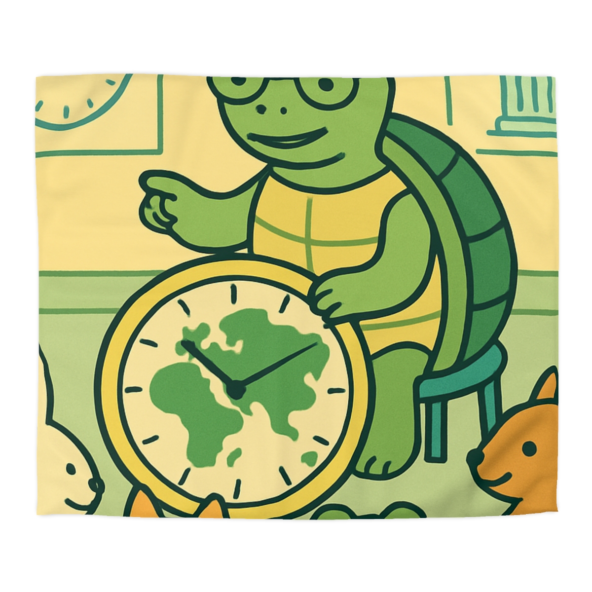 Time-Traveling Turtle School personalized bedding duvets