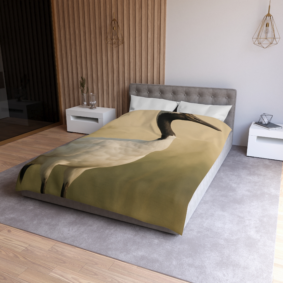 Quiet Halo Red Crowned Crane warm winter duvets