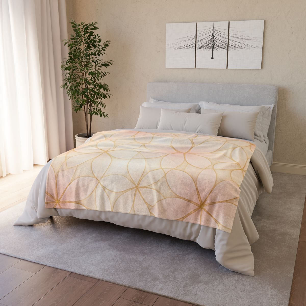 Petal Prism Lattice designer printed blankets