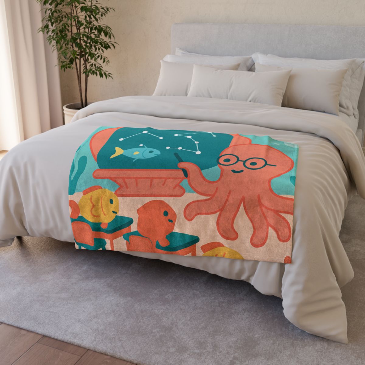 Cosmic Coral Classroom designer printed blankets