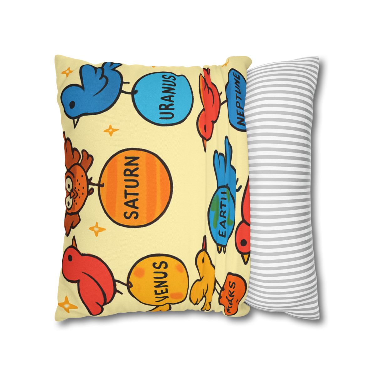 Solar System Circus Of Birds soft cotton pillow cases