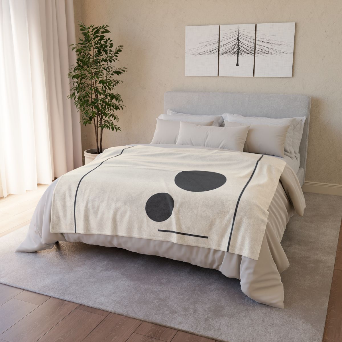 Offset Frame With Twin Disks personalized cozy blankets