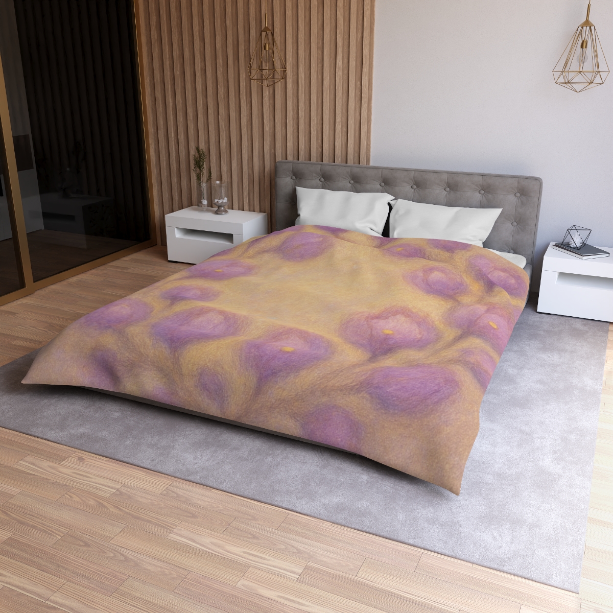 Bud Cluster Halo designer printed duvets