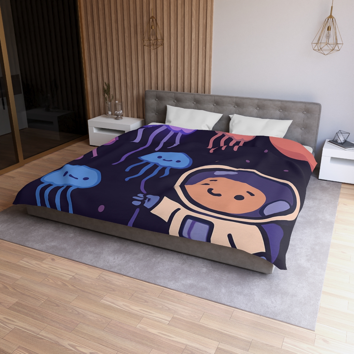 Galaxy Garden Of Floating Jellyfish trendy bedroom duvets