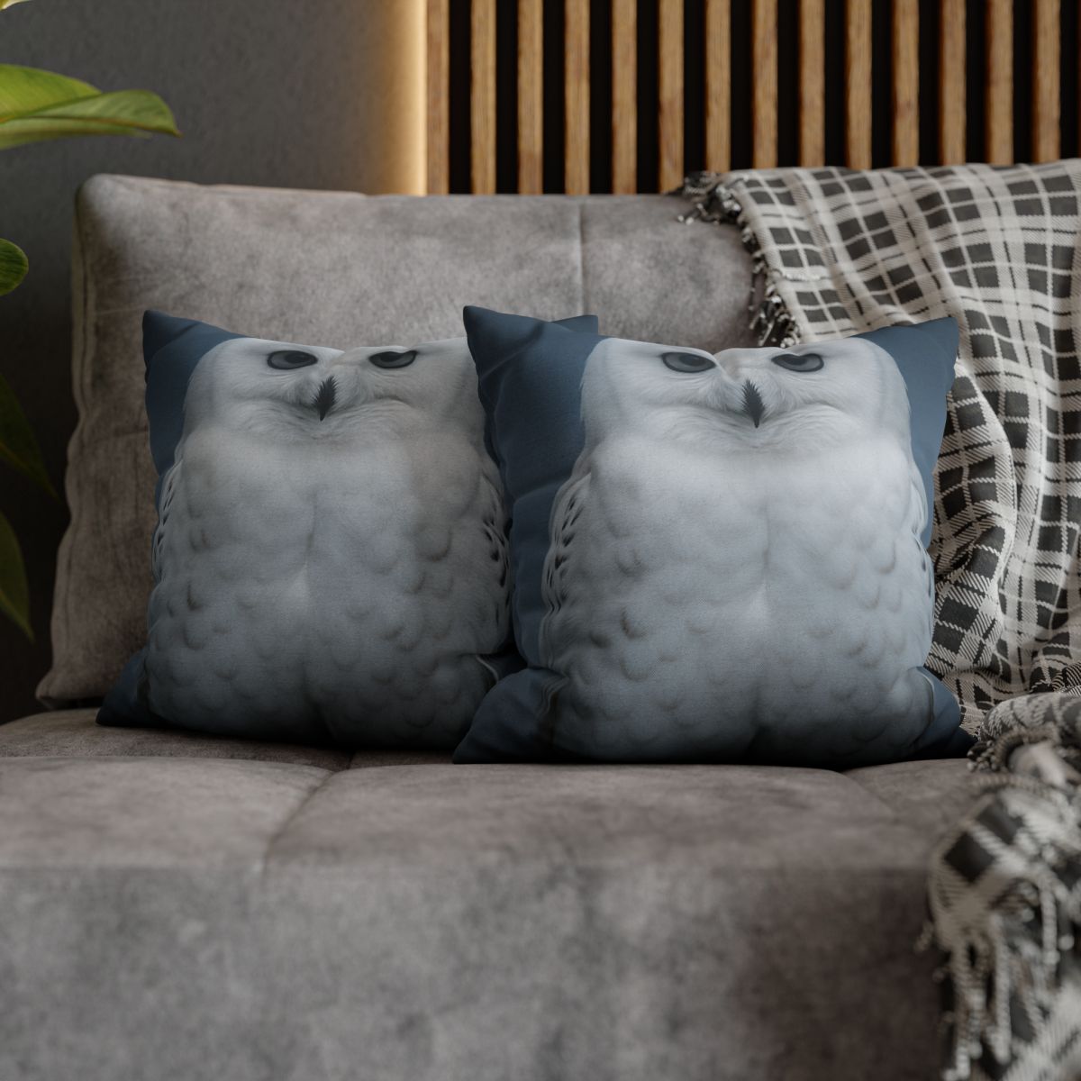 Midnight Watch Snowy Owl designer print pillow cases