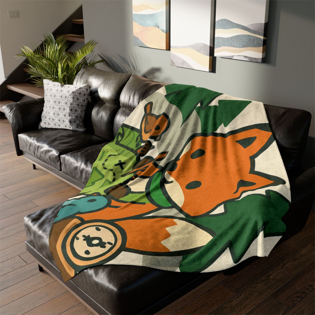 The Map Making Fox In Misty Pines personalized cozy blankets