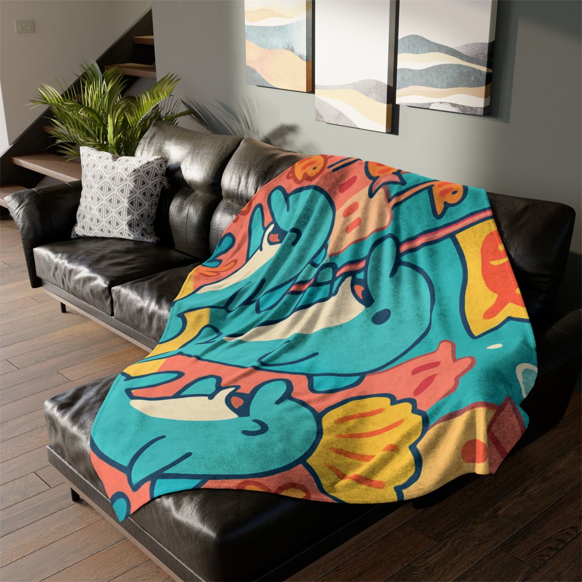 Coral City Dolphin Parade unique gift blankets