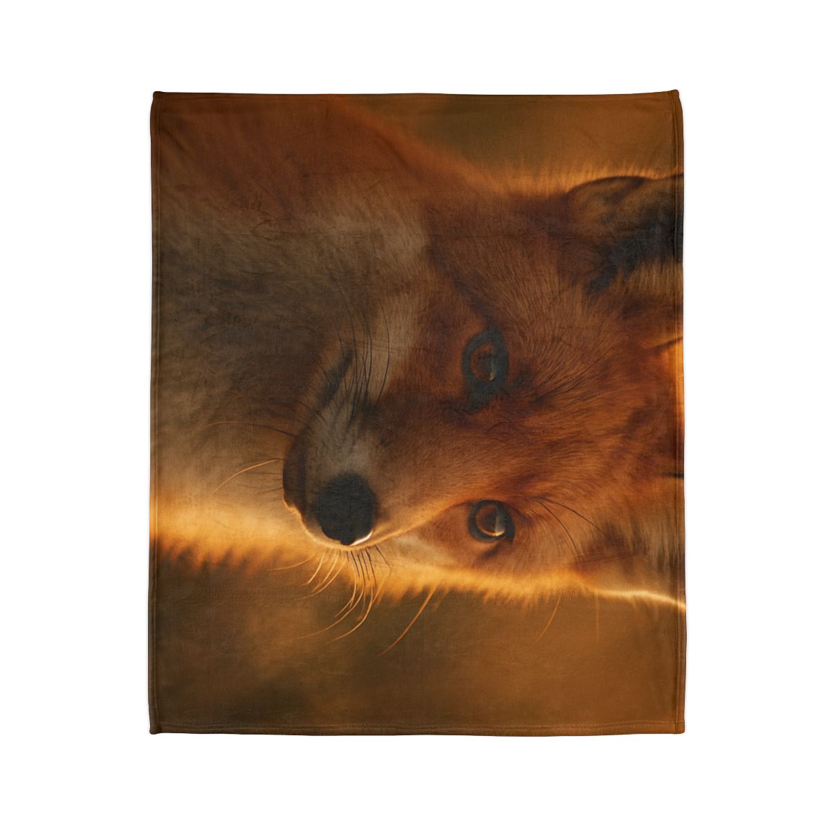 Crimson Whisper Red Fox soft fleece blankets