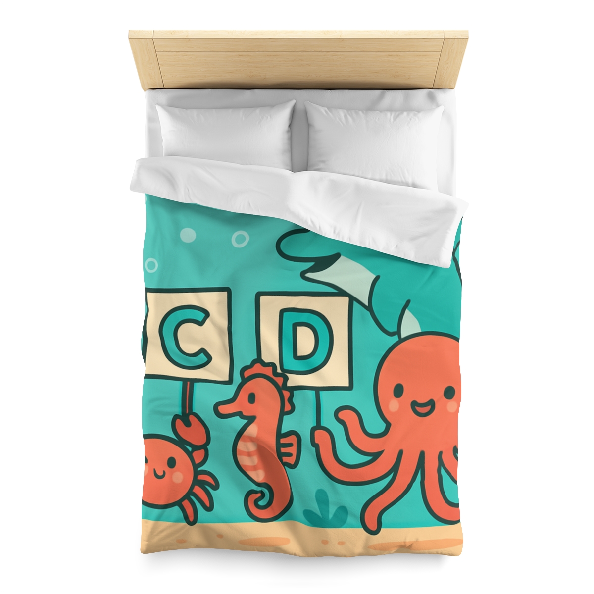 Coral Reef Alphabet Parade designer printed duvets