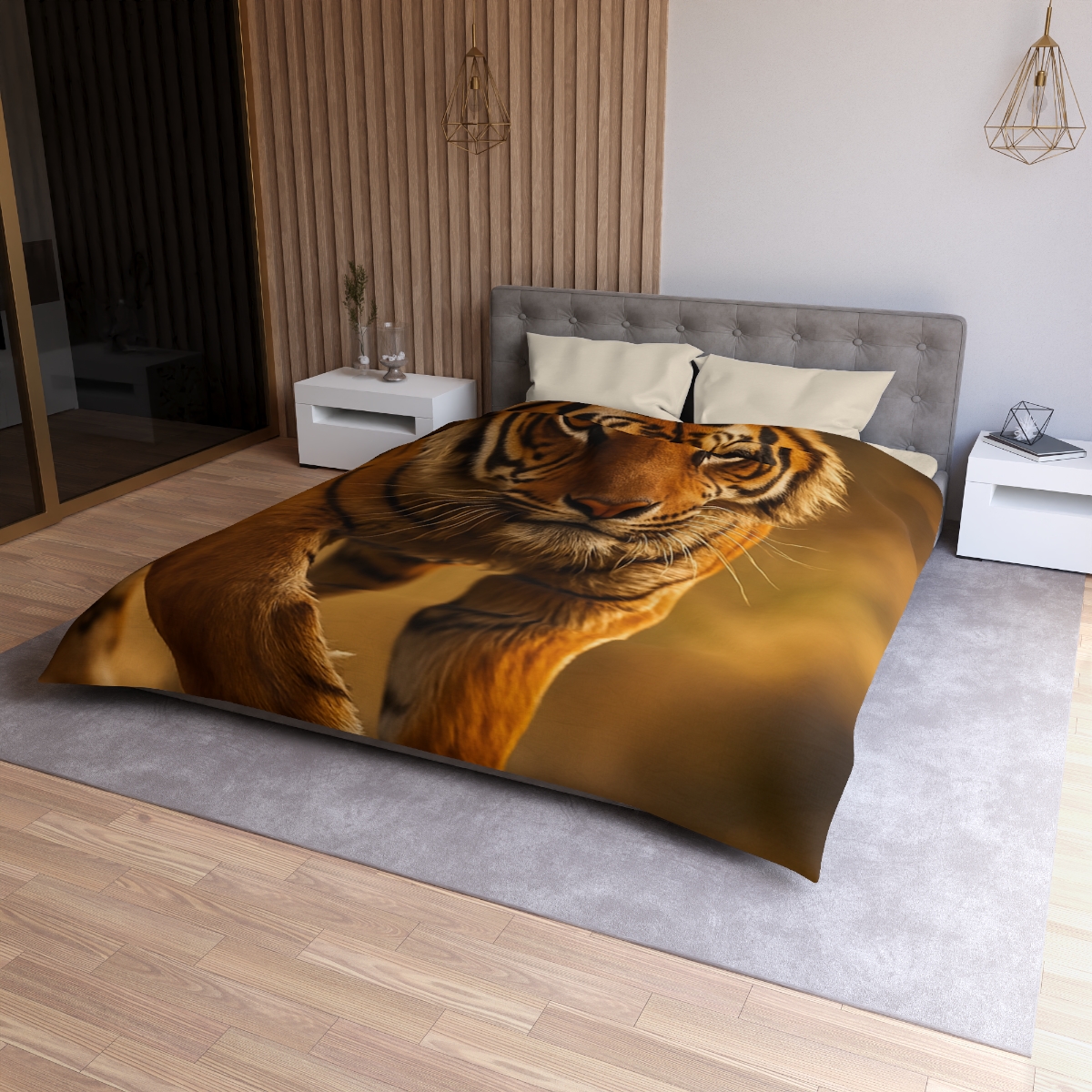 Crimson Stride Tiger duvets for gifts