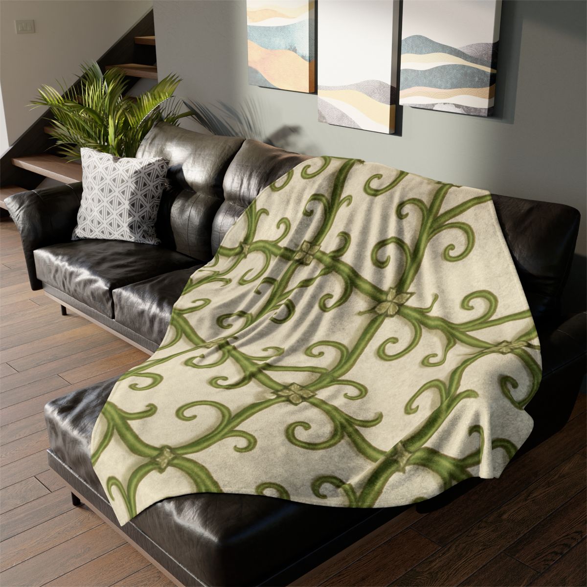Vine Lattice Panorama custom blankets