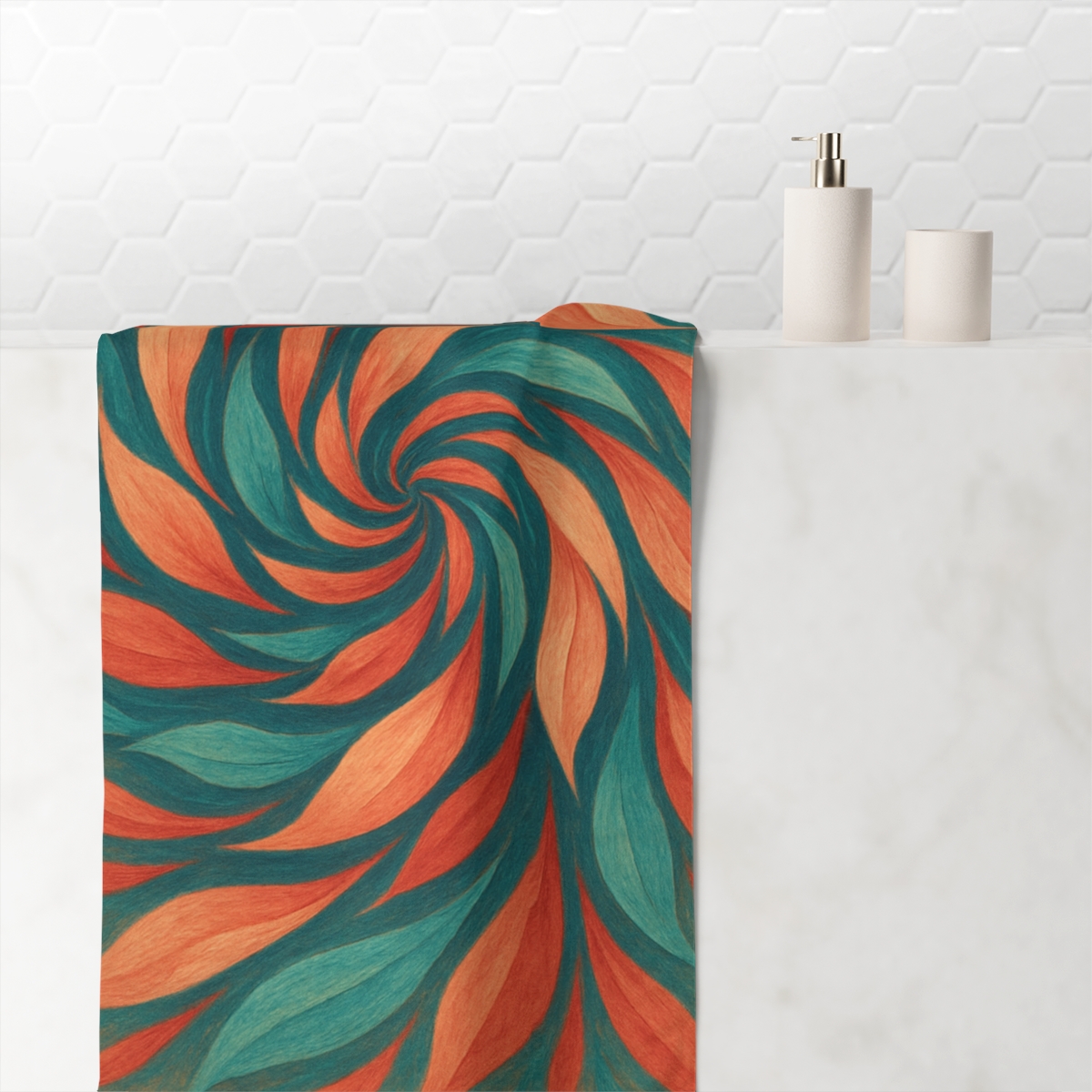 Whimsical Petal Spiral decorative home towels