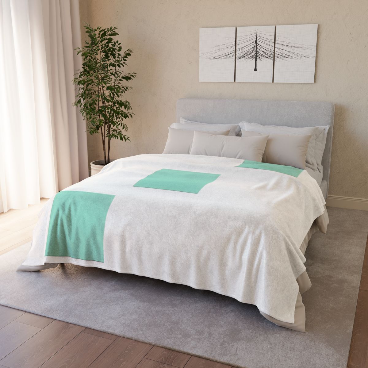 Offset Square Ladder Motif trendy patterned blankets