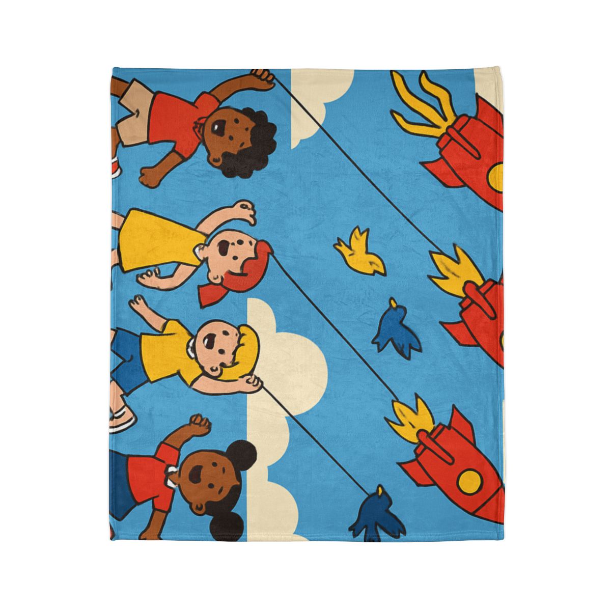 Rocket Kite Race trendy patterned blankets