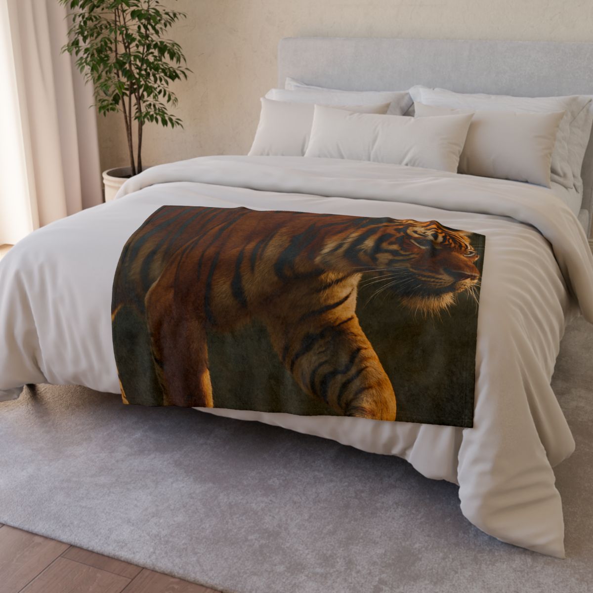 Forest Stalker Bengal Tiger personalized cozy blankets