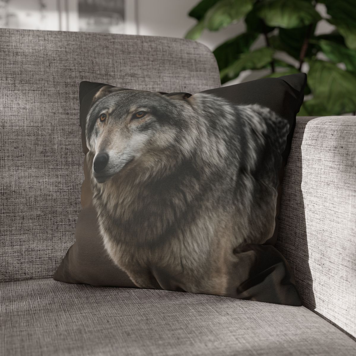 Silver Gaze Gray Wolf personalized pillow covers