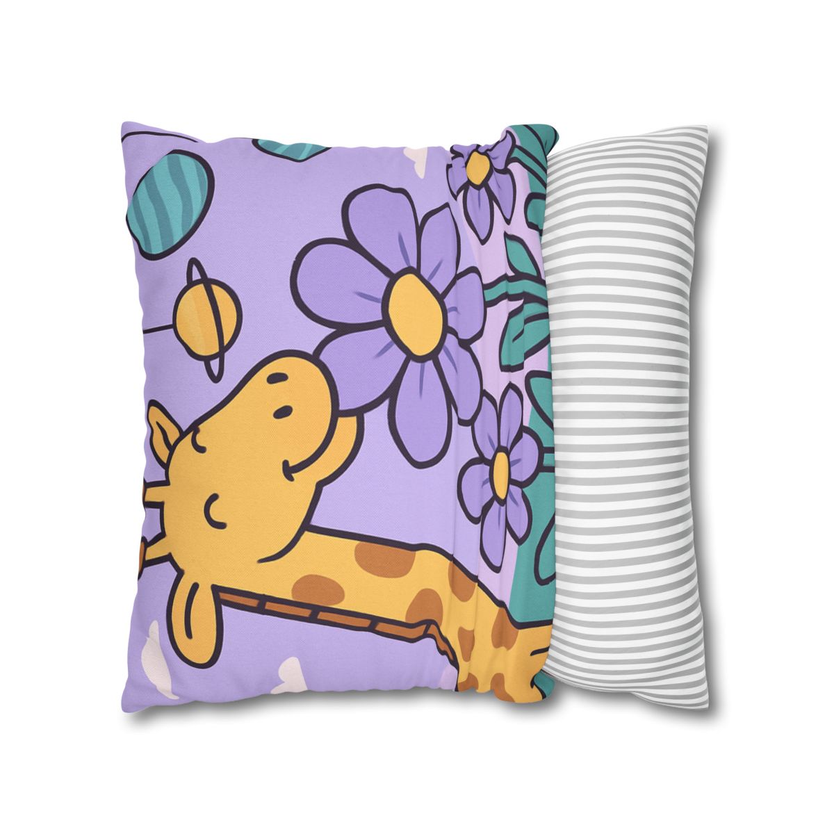 Galaxy Garden Giraffe trendy patterned pillow cases